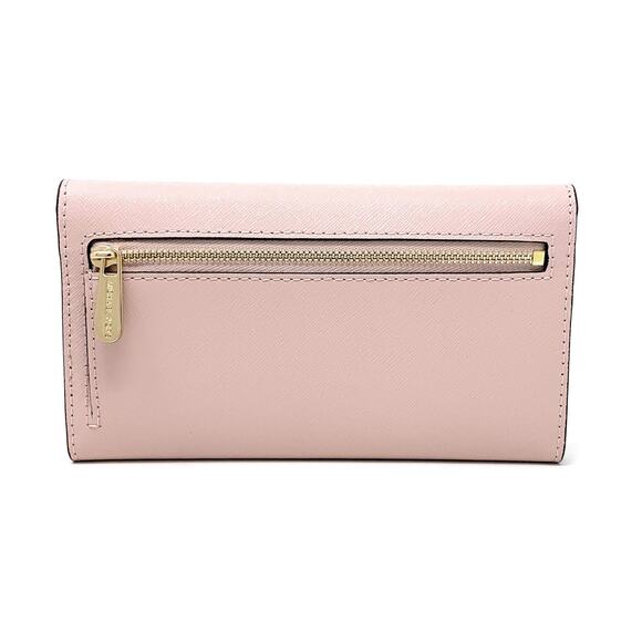 NWT Michael Kors Jet Set Travel Large Trifold Wallet Blossom Pink Fawn - Picture 2 of 4